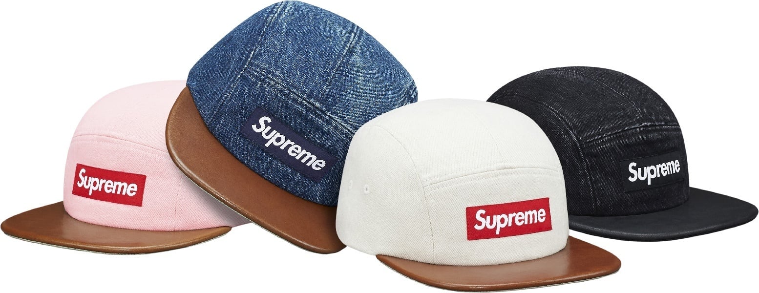 Denim Leather Visor Camp Cap